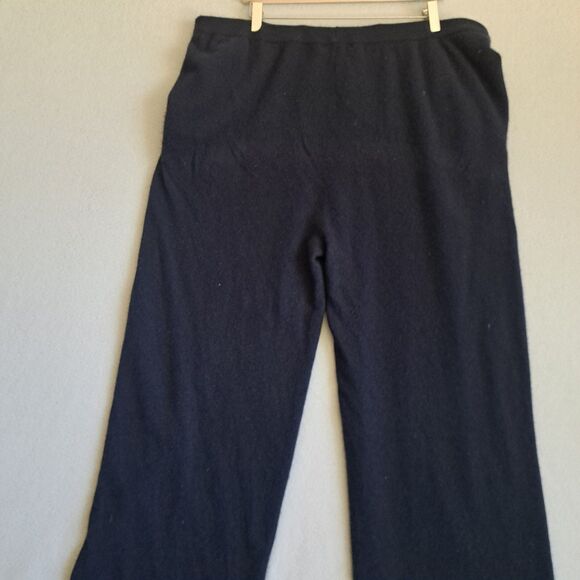 Autograph Marks & Spencer Pure 100% Cashmere Womens 18 Wide Leg Pants Navy - Picture 4 of 11